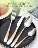 MESA CHIC™ — Jogo de Talheres 24 Peças